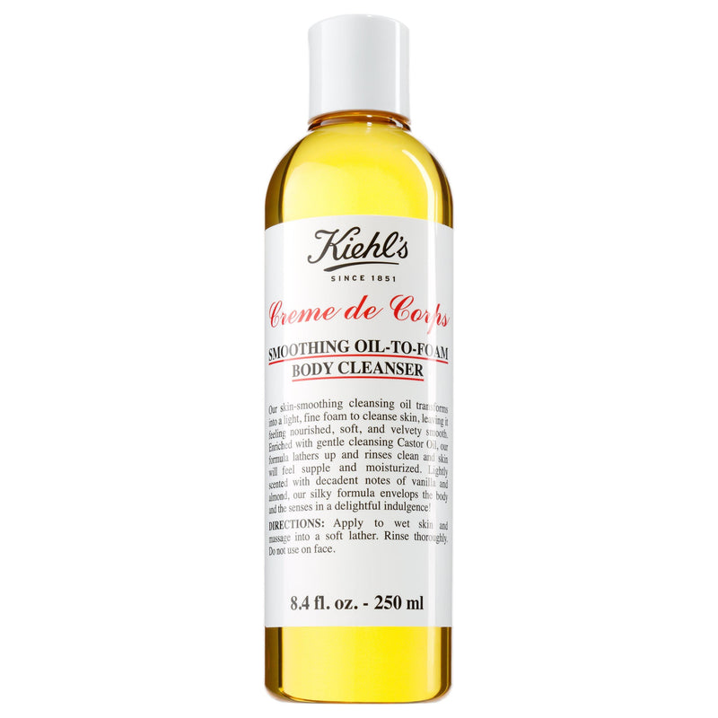 Kiehl's smoothing oil-to-foam body cleanser with castor oil, UK version