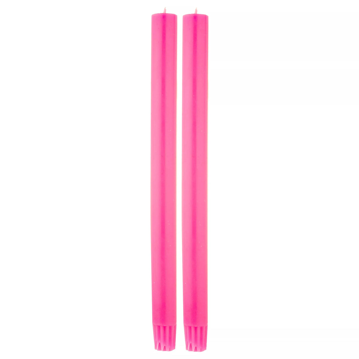 True Grace dinner candle fluorescent pink pair, UK version