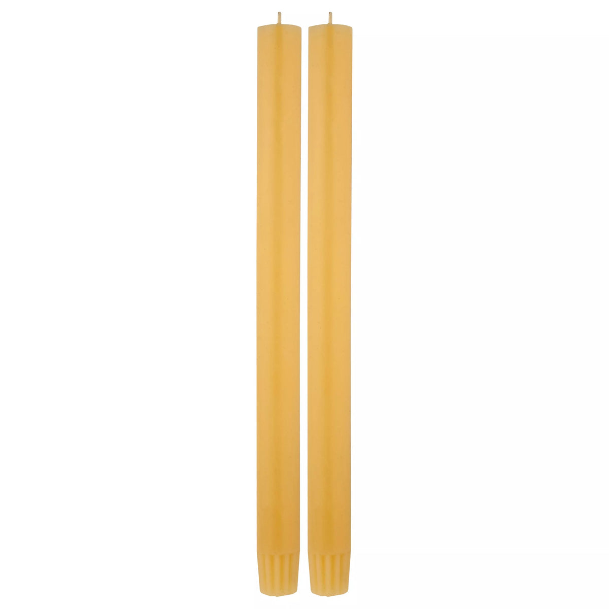 True Grace dinner candle pair in bee yellow (British brand)