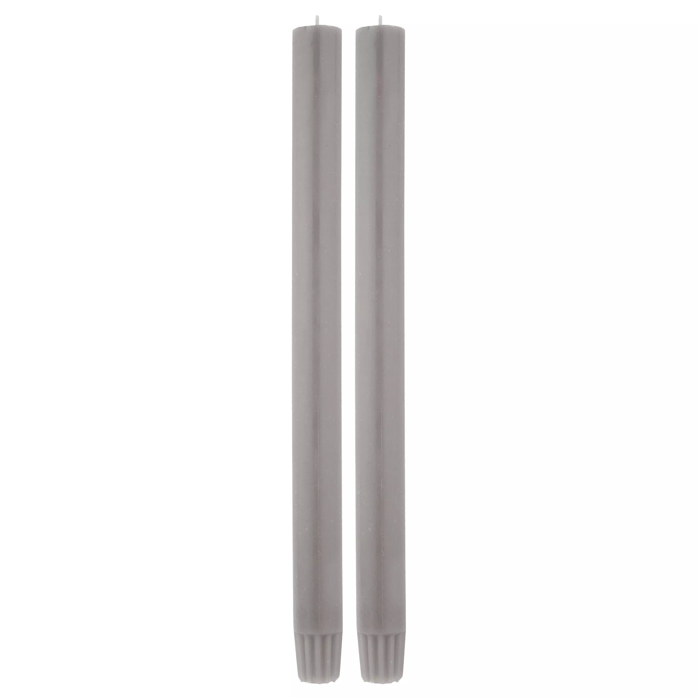True Grace grey dinner candles paraffin wax pair (British brand)