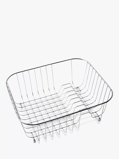 John Lewis Clearwater Tango Kitchen Sink Basket Dish Rack, Stainless Steel, 39 x 31 cm- Buy online at McGrocer
