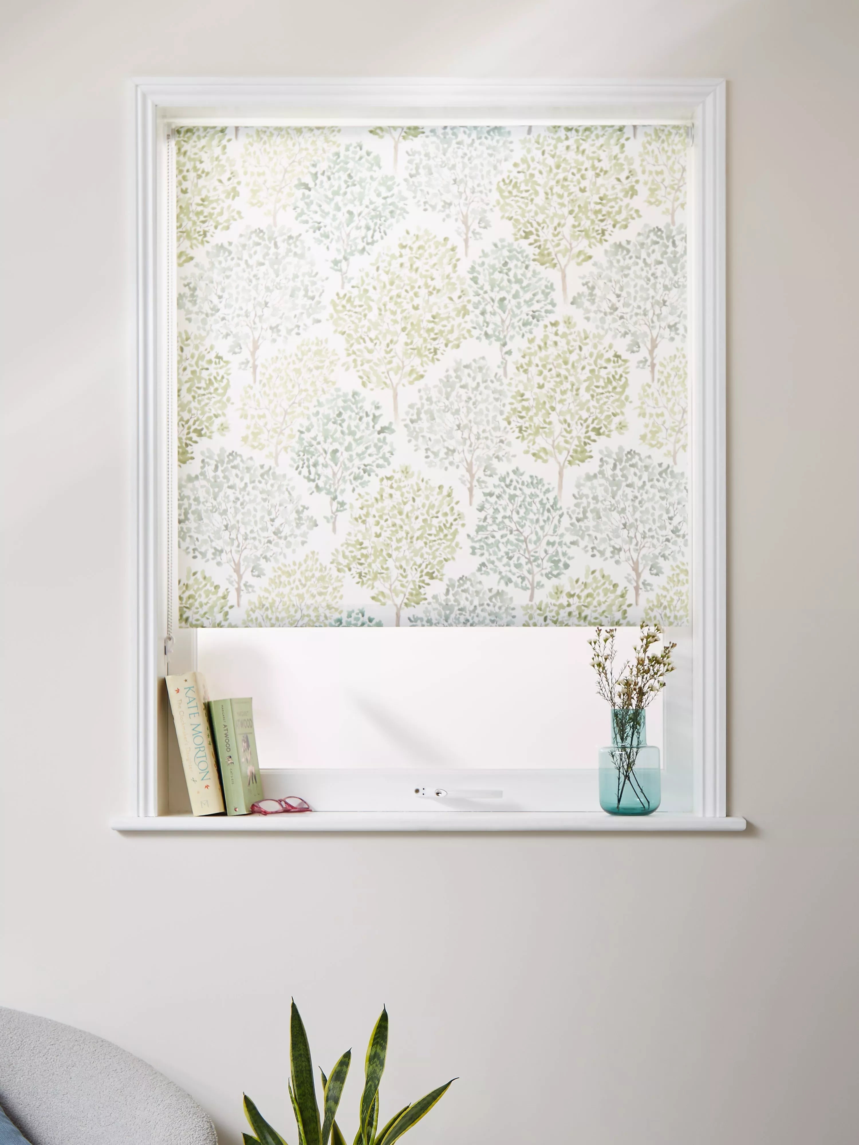 John Lewis Leckford Trees daylight roller blind green 61x160cm - British product
