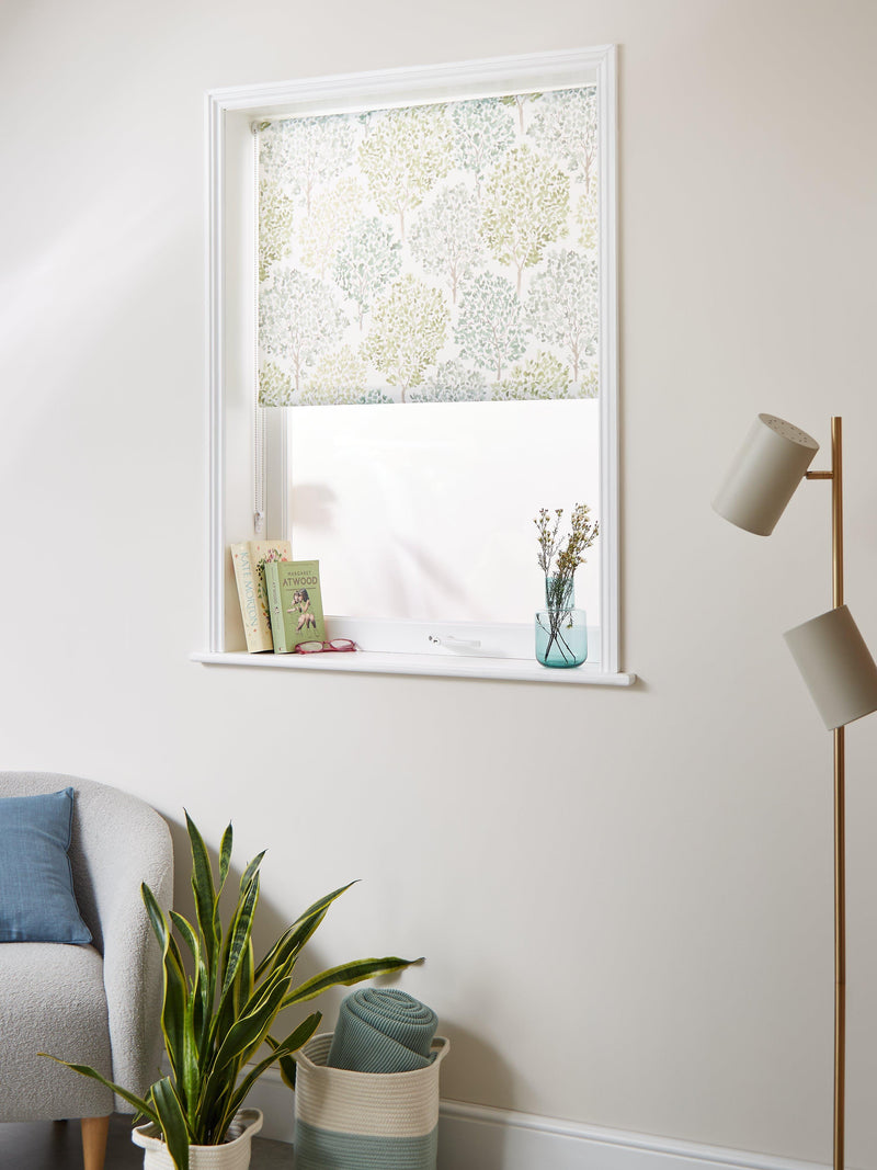 John Lewis Leckford Trees daylight roller blind green 61x160cm - British product