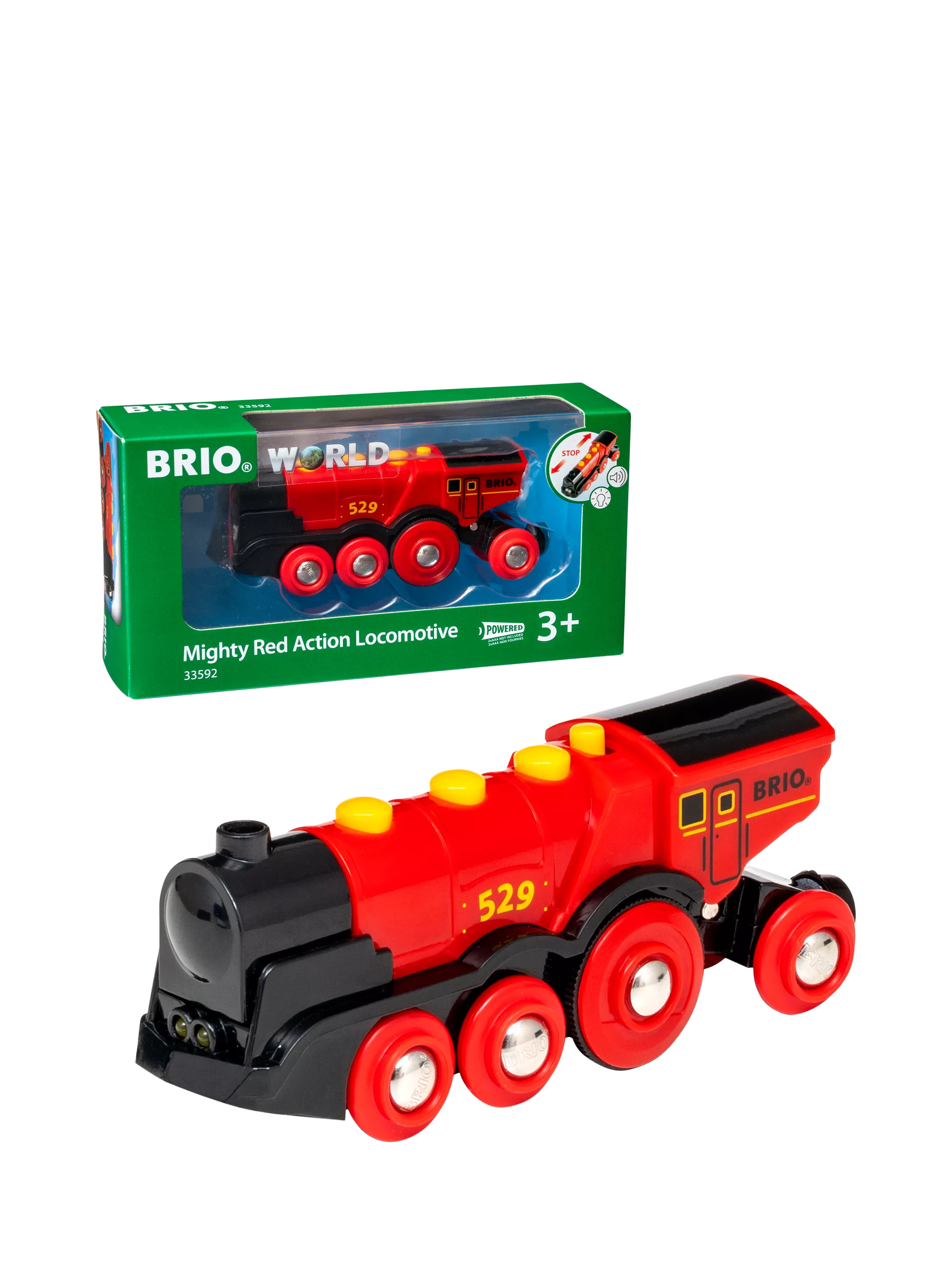 BRIO train Mighty Red Action Locomotive wooden toy, UK version