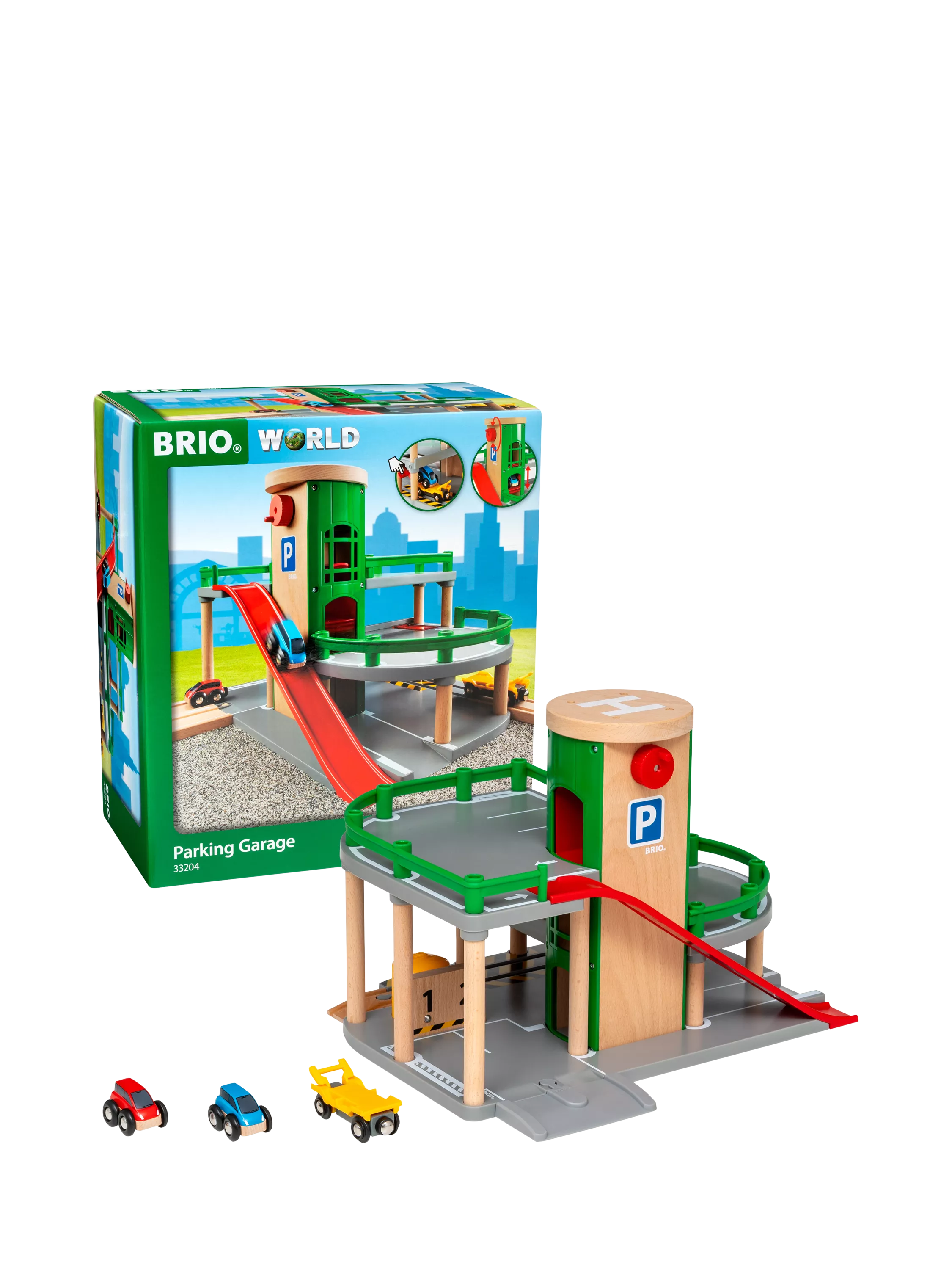BRIO World Parking Garage wooden playset, UK version