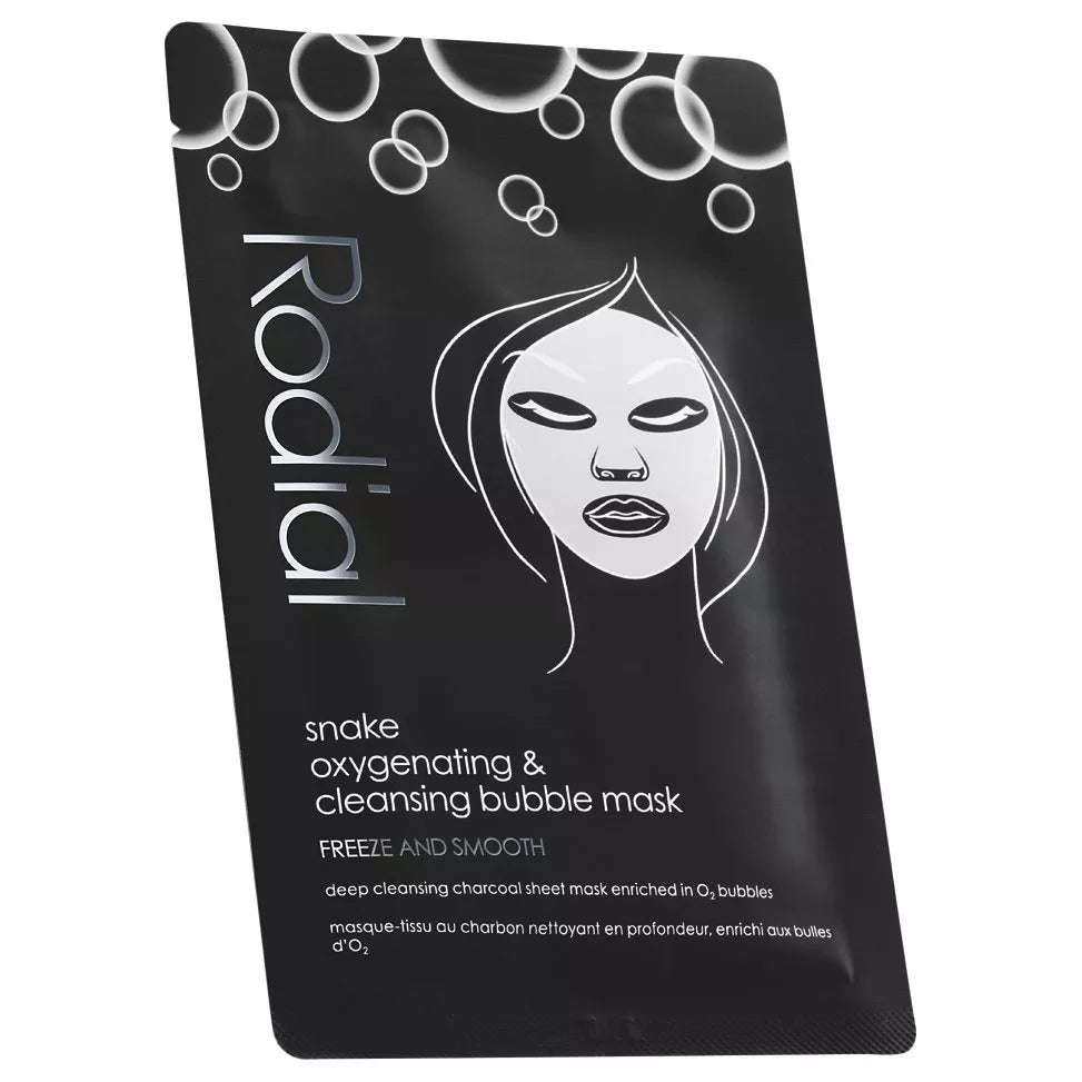 Rodial Snake oxygenating and cleansing bubble sheet mask 1 sachet, imported from the UK