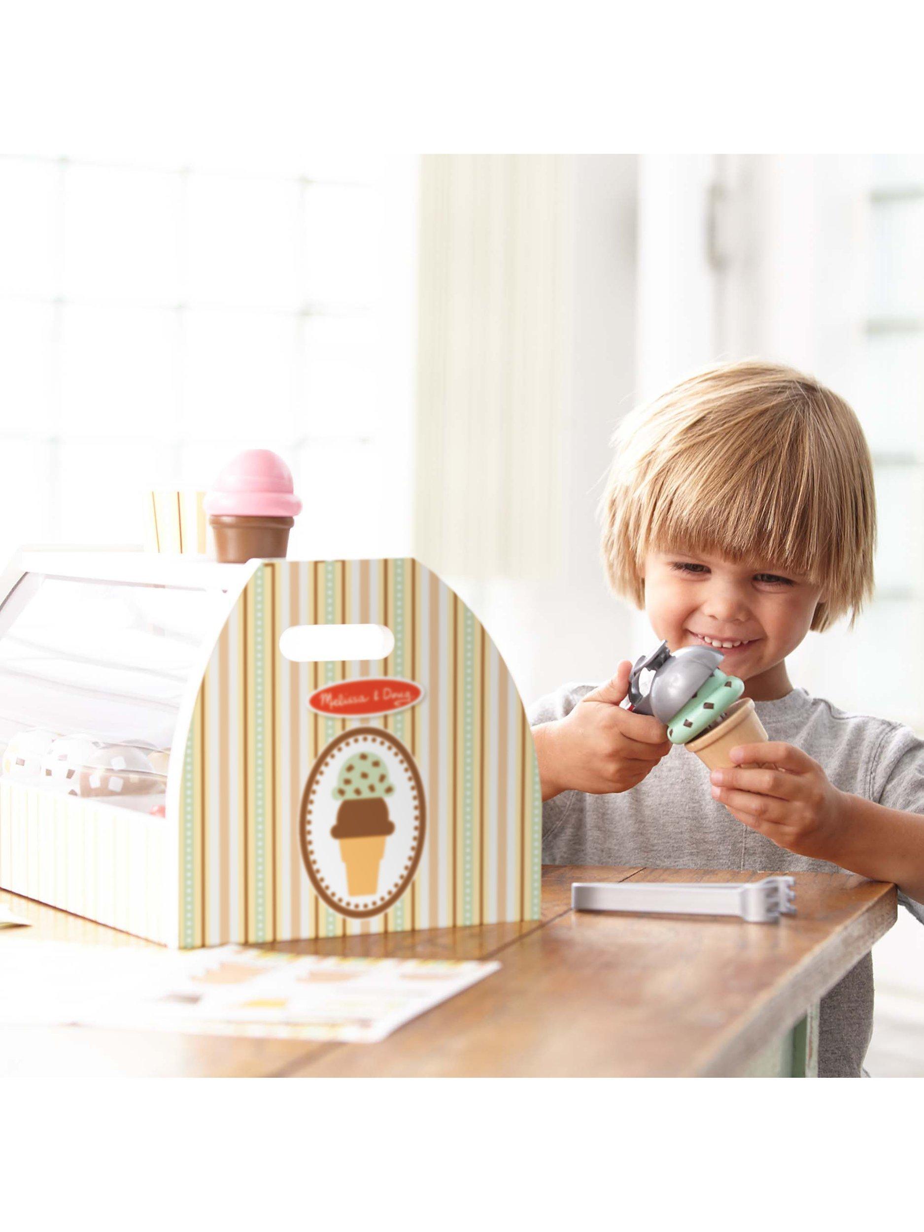 Melissa & Doug ice cream counter pretend play set 28 pieces, imported from the UK