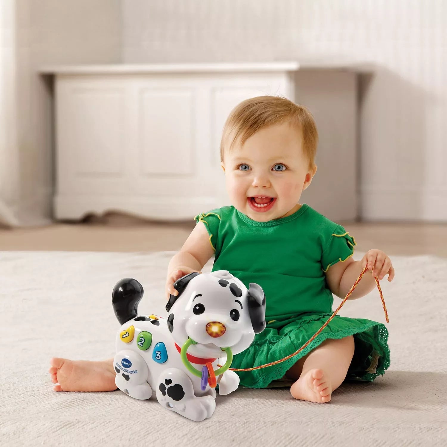 VTech pull-along puppy interactive toy with sounds (British brand)