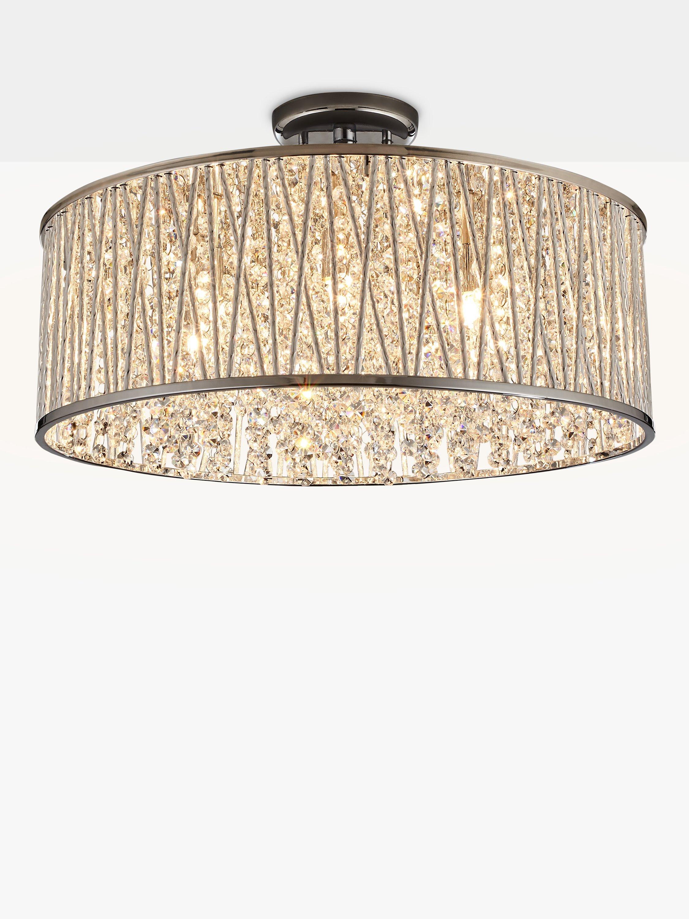 John Lewis ceiling light Emilia large crystal drum flush, UK version