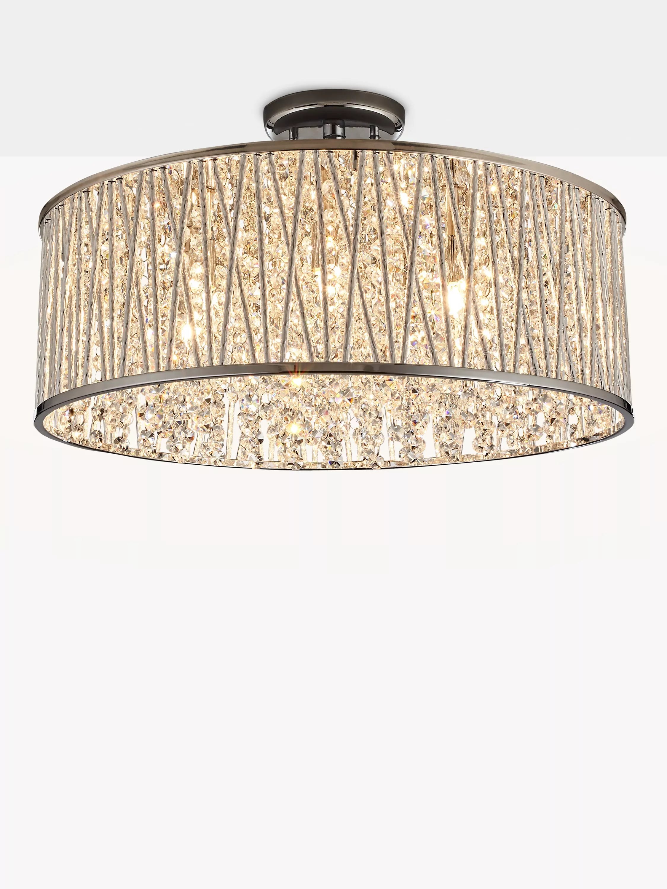 John Lewis ceiling light Emilia large crystal drum flush, UK version