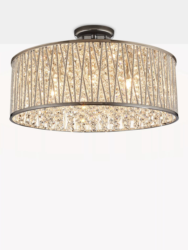 John Lewis ceiling light Emilia large crystal drum flush, UK version