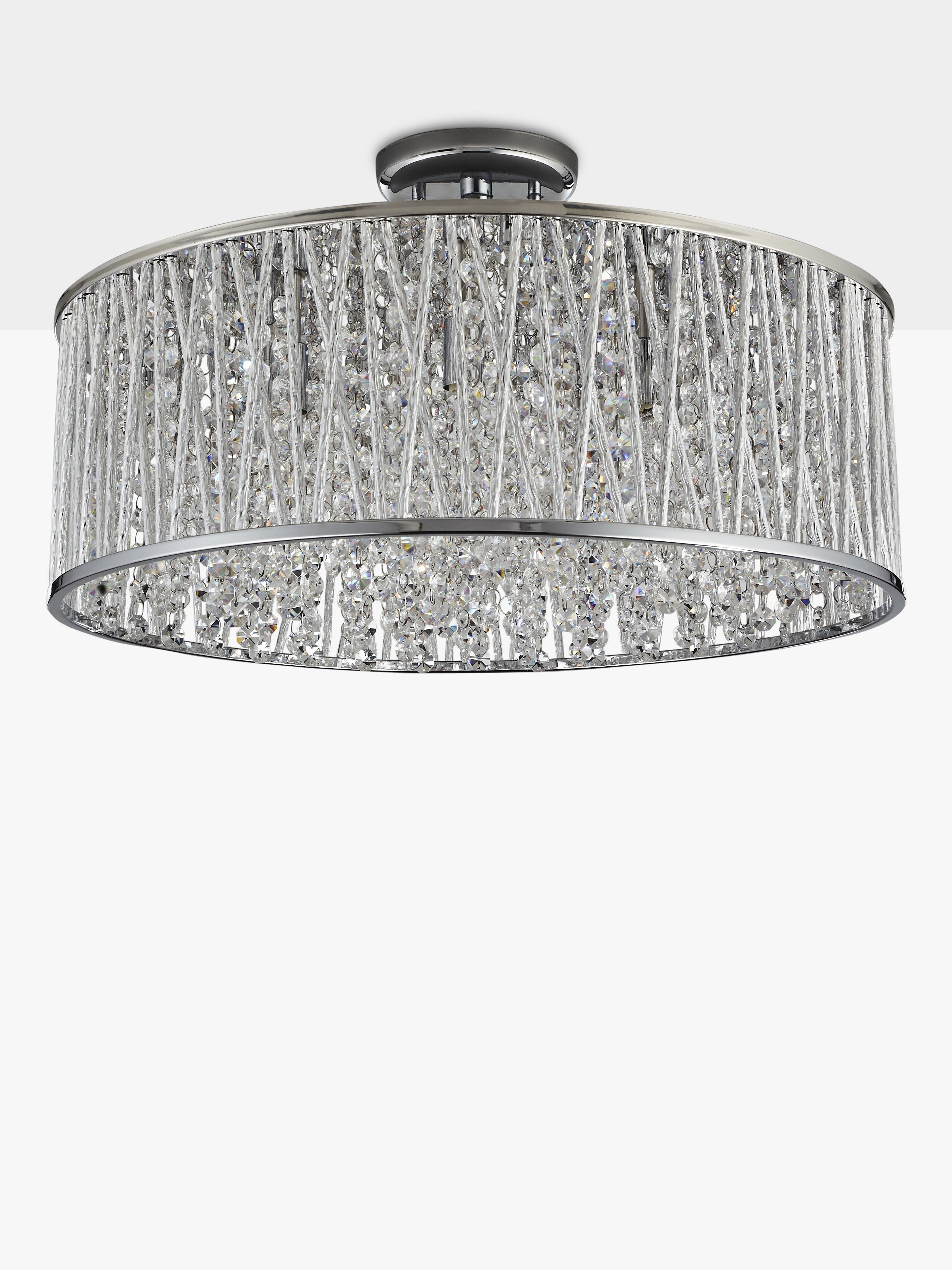 John Lewis ceiling light Emilia large crystal drum flush, UK version