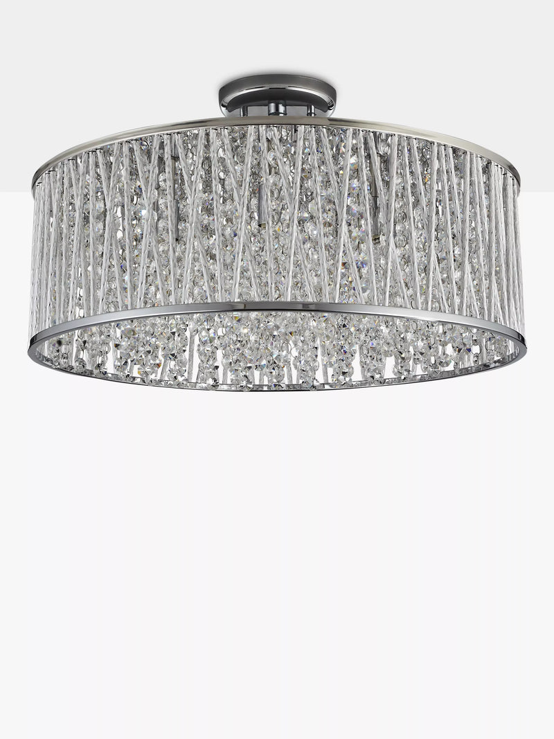 John Lewis ceiling light Emilia large crystal drum flush, UK version