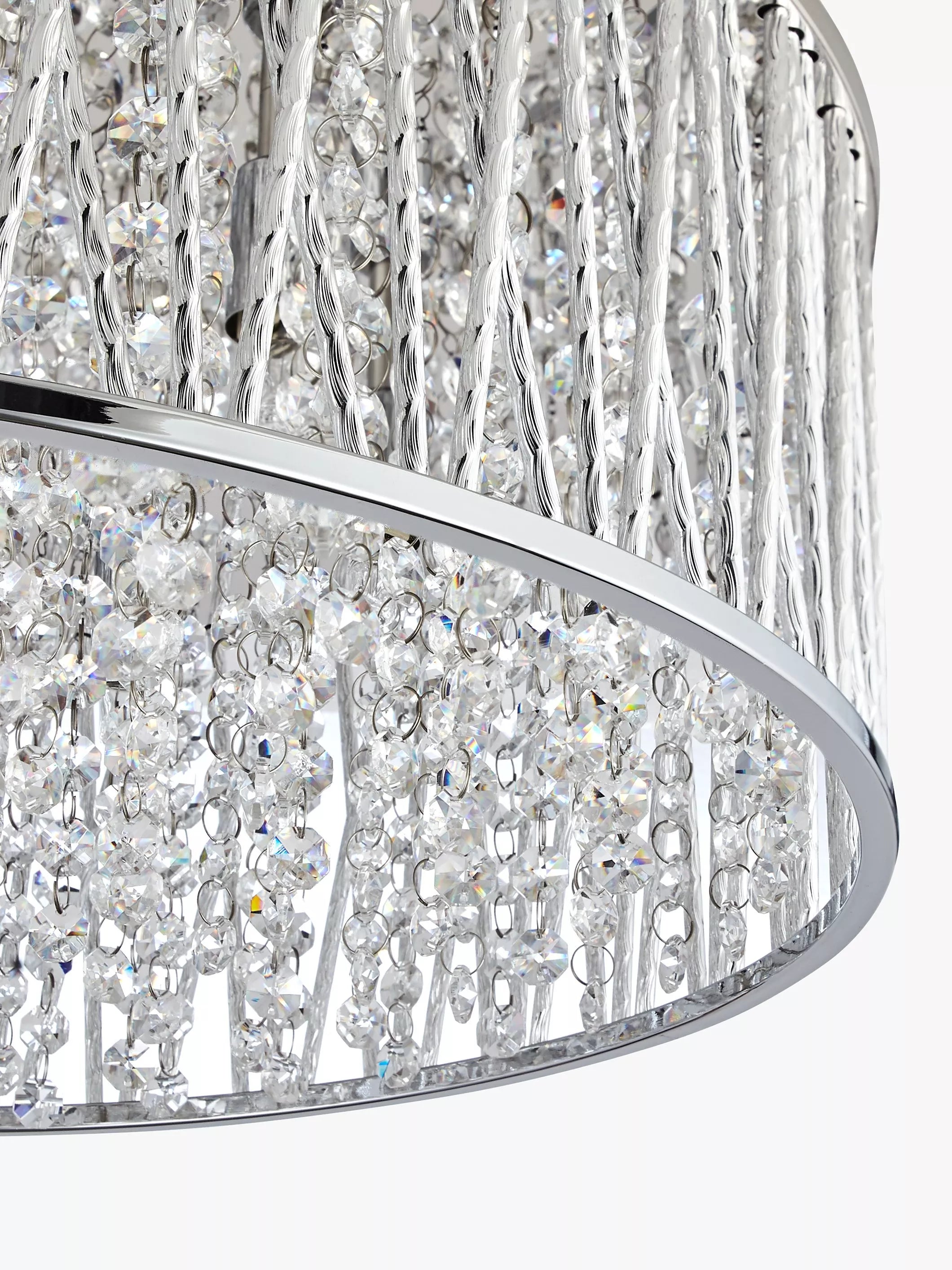 John Lewis ceiling light Emilia large crystal drum flush, UK version