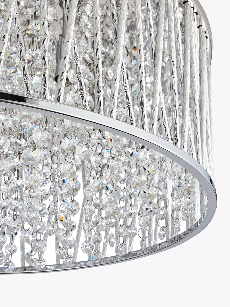 John Lewis ceiling light Emilia large crystal drum flush, UK version