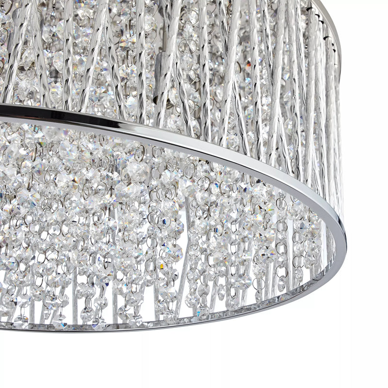 John Lewis ceiling light Emilia large crystal drum flush, UK version