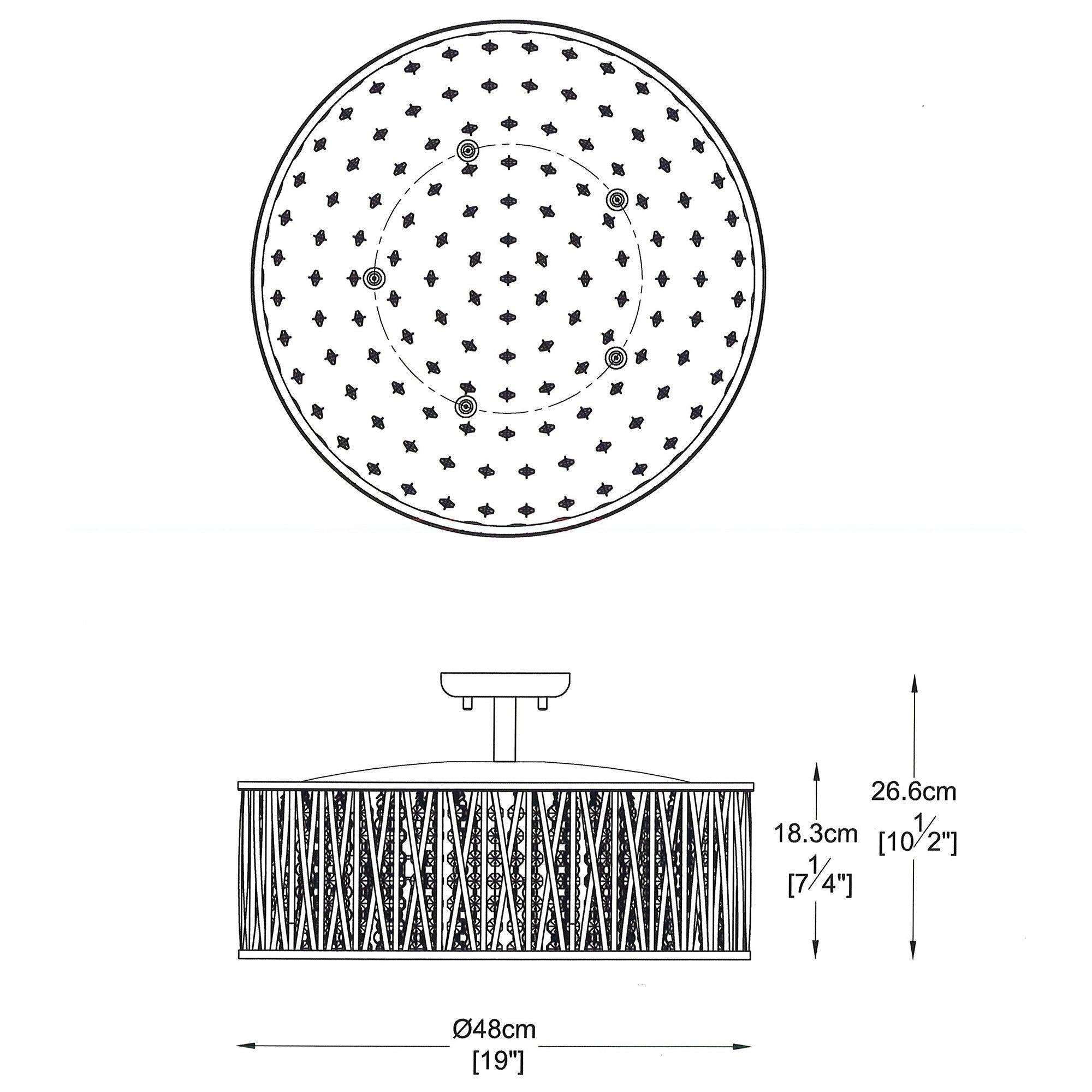 John Lewis ceiling light Emilia large crystal drum flush, UK version