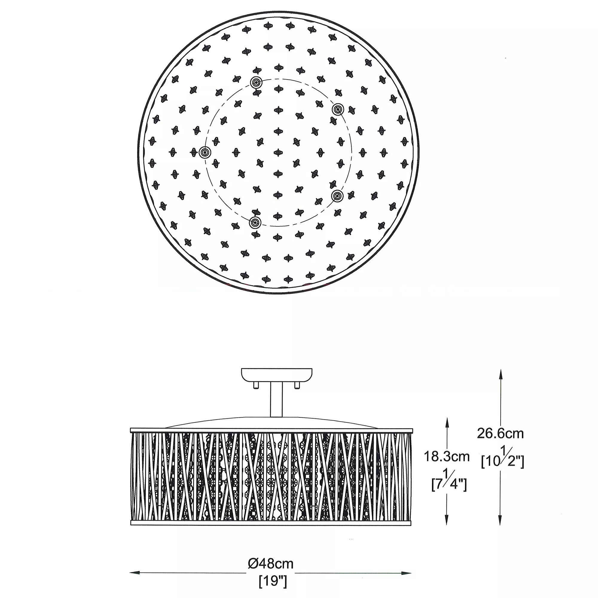 John Lewis ceiling light Emilia large crystal drum flush, UK version