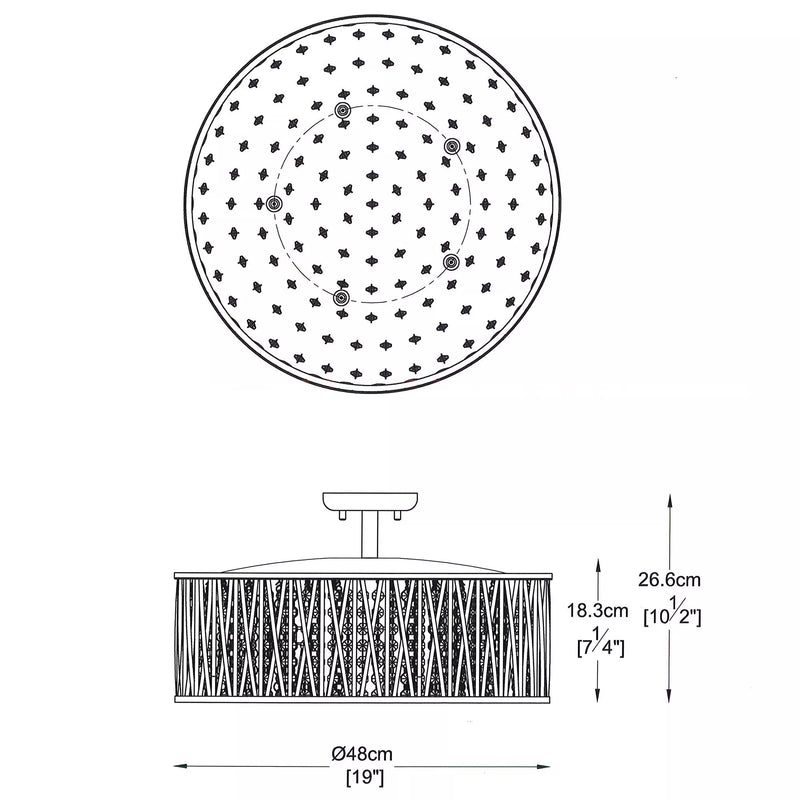 John Lewis ceiling light Emilia large crystal drum flush, UK version