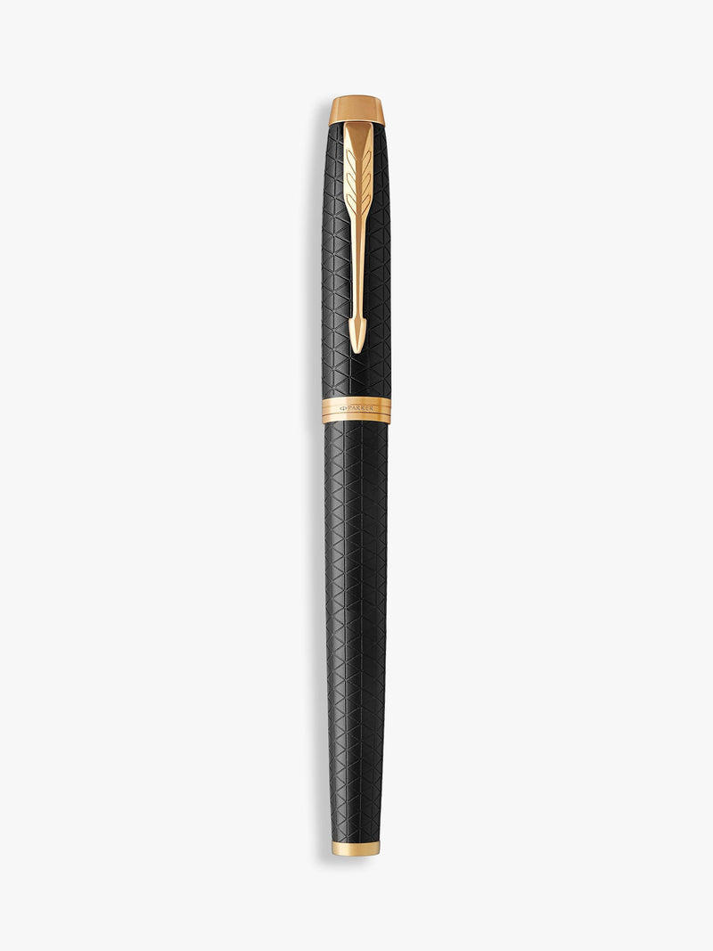 Parker IM Premium Chiselled Rollerball Pen in Black, imported from the UK