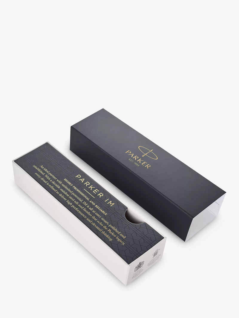 Parker IM Premium Chiselled Rollerball Pen in Black, imported from the UK