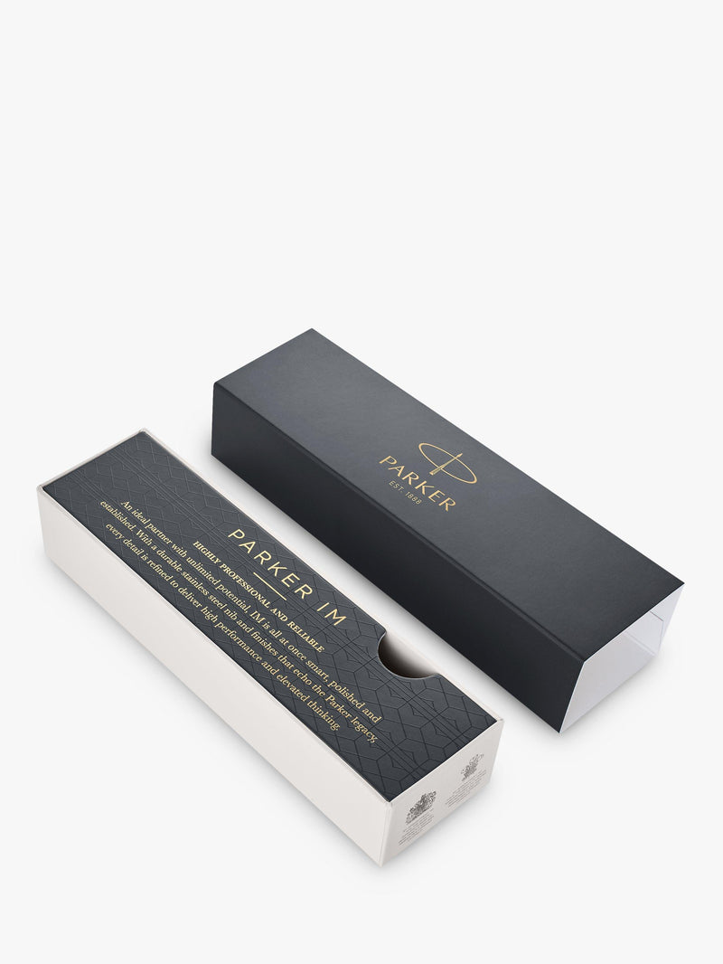 Parker IM Premium Chiselled Rollerball Pen in Black, imported from the UK