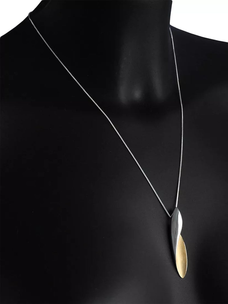 Nina B silver and gold pendant necklace, 50cm - British product