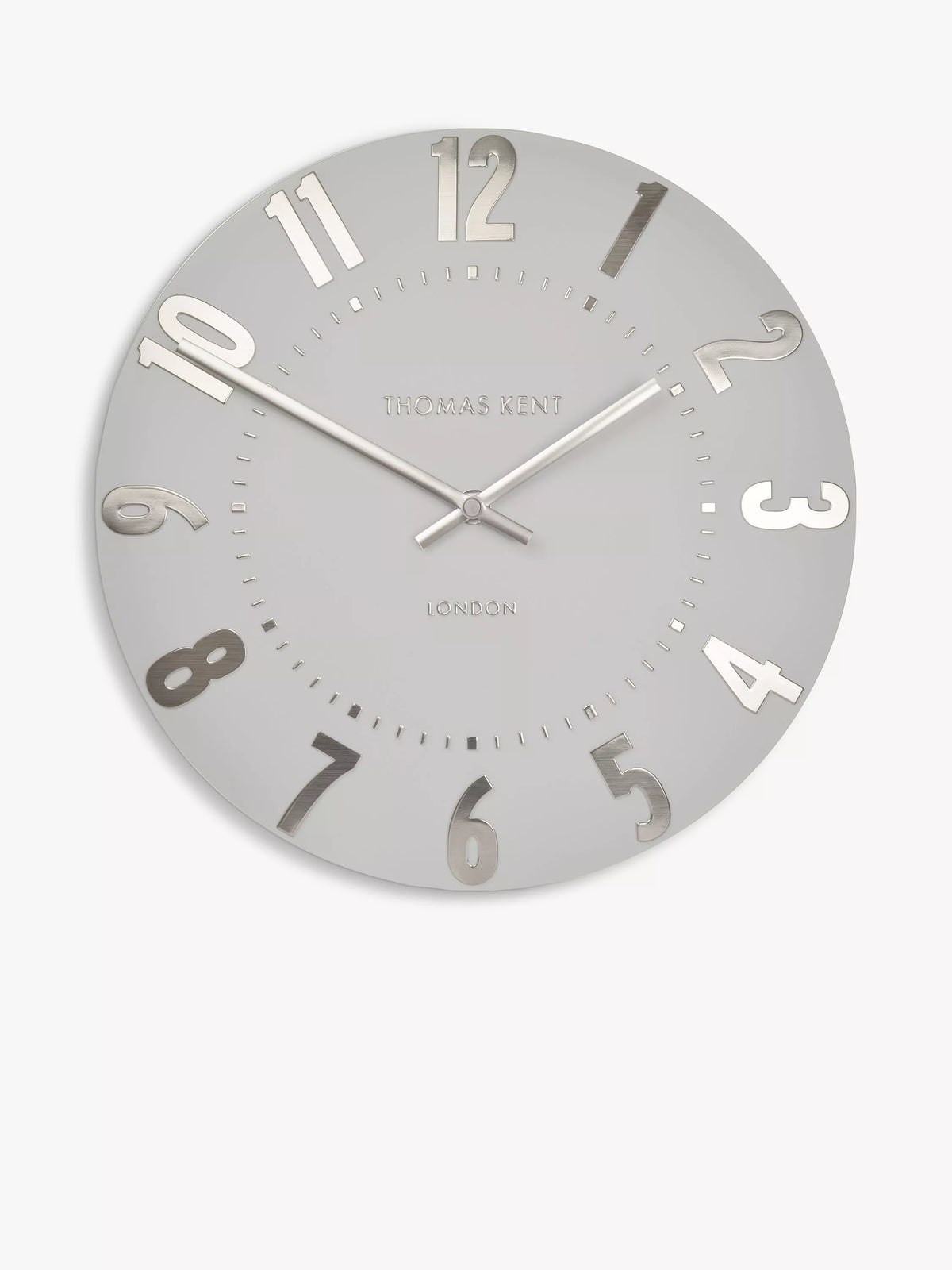 Thomas Kent Mulberry wall clock 30cm silver cloud - British product