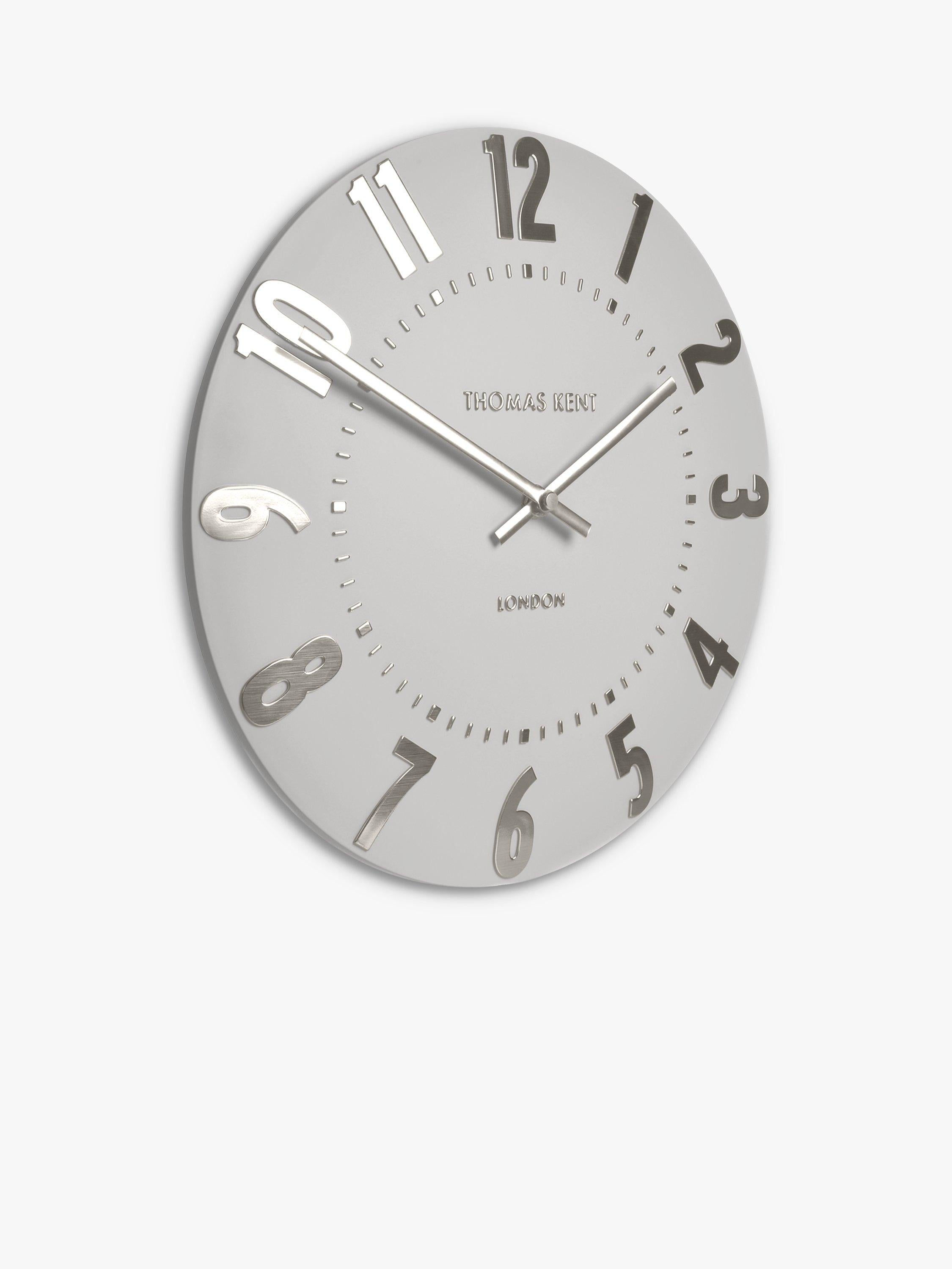 Thomas Kent Mulberry wall clock 30cm silver cloud - British product