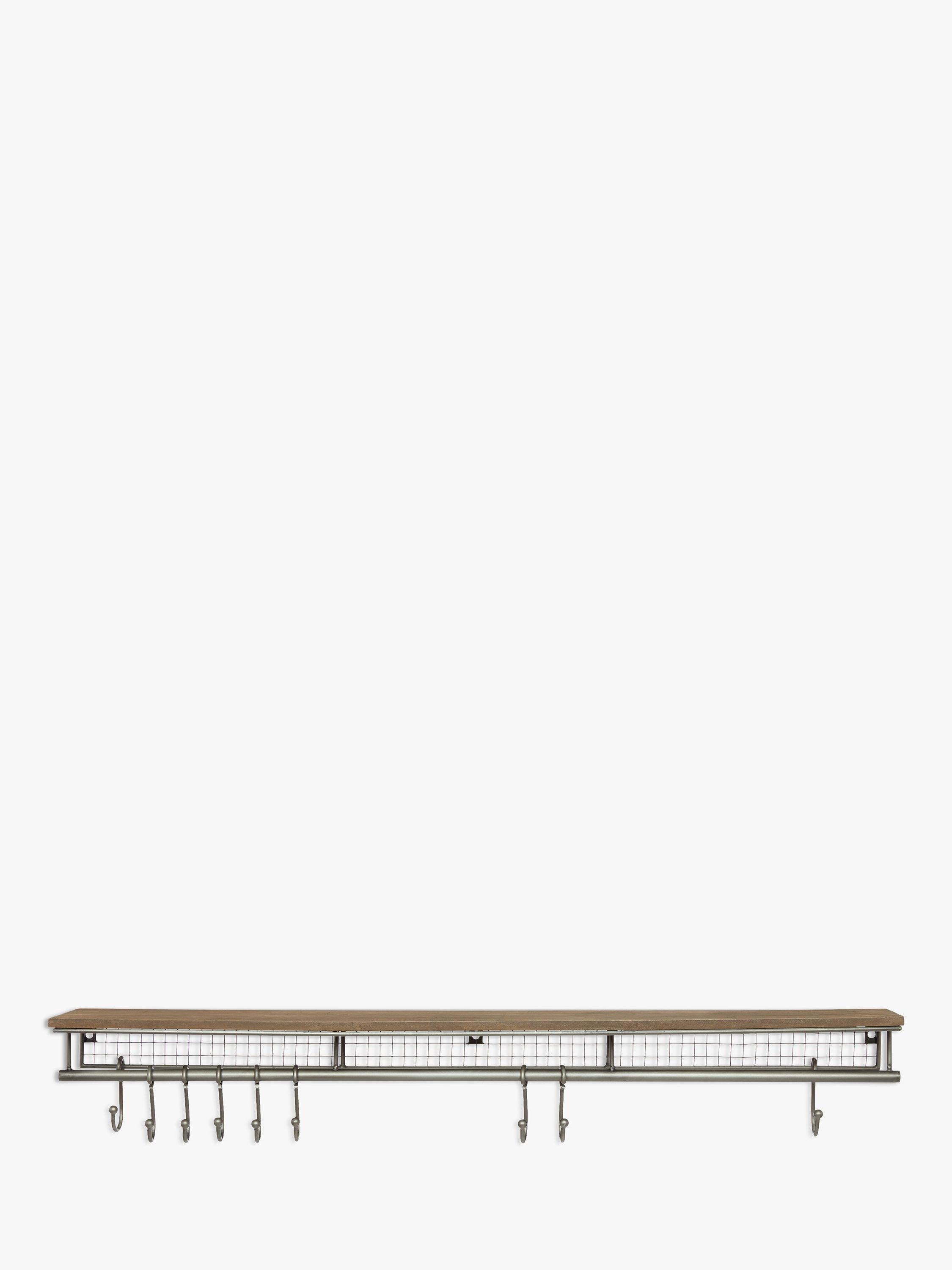 John Lewis Restoration Shelf Grey Smoke with 9 hooks - British product