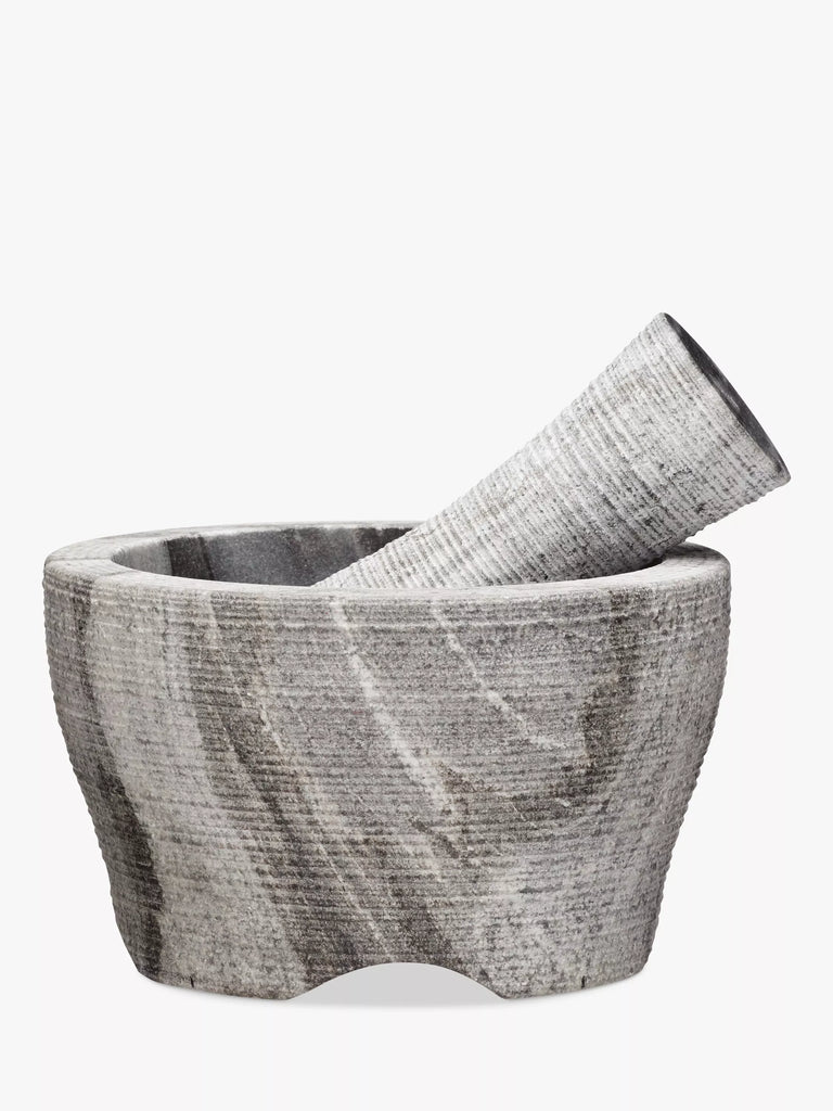 John Lewis Grey Marble Pestle and Mortar, Dia.14cm