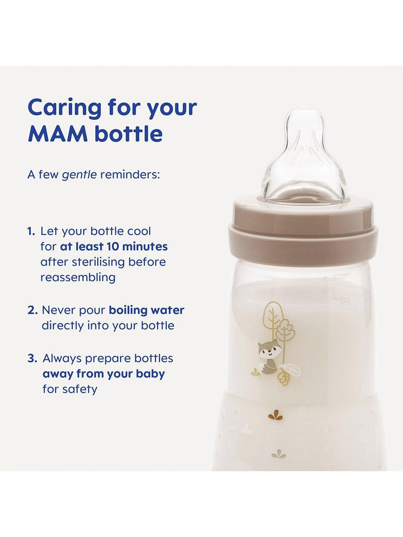 MAM anti-colic baby bottle pack of 2 260ml grey, UK version