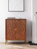 John Lewis Array wood storage cabinet, carved mandala pattern - British product