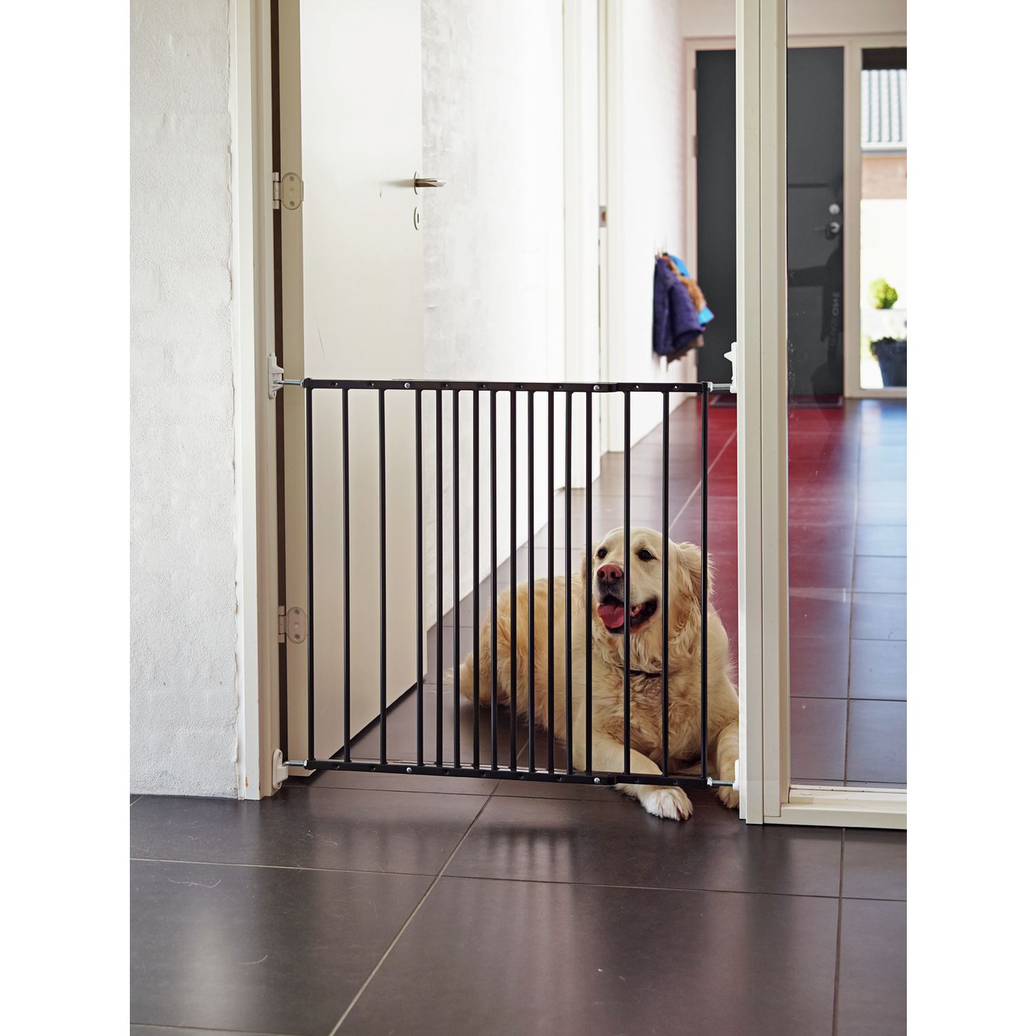 Scandinavian extendable metal wall mount pet gate 72cm height fits 62.5-106.8cm width (British brand)