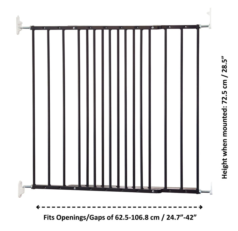 Scandinavian extendable metal wall mount pet gate 72cm height fits 62.5-106.8cm width (British brand)
