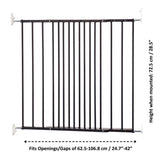 Scandinavian extendable metal wall mount pet gate 72cm height fits 62.5-106.8cm width (British brand)