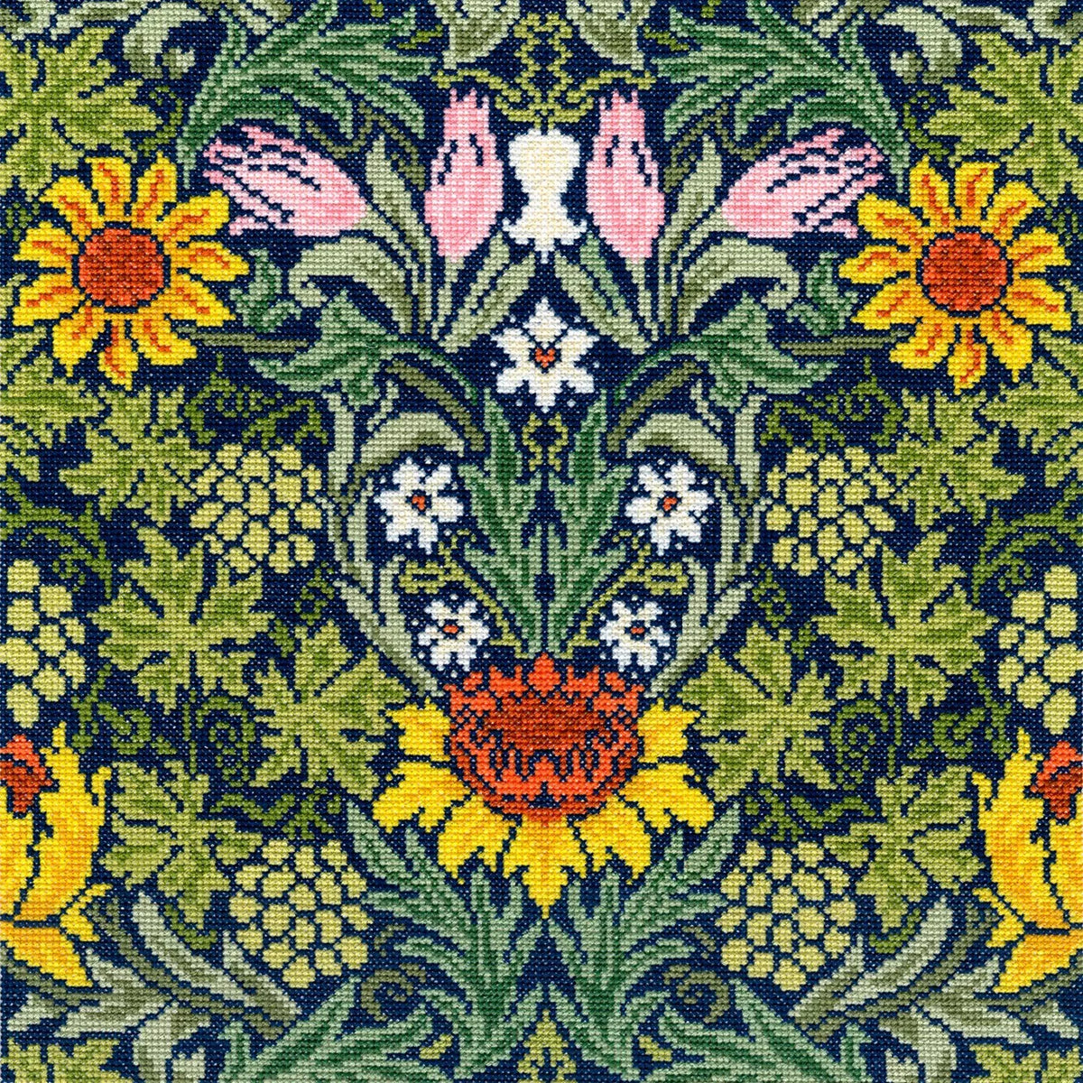 Bothy Threads William Morris Sunflower cross stitch kit 31cm, imported from the UK
