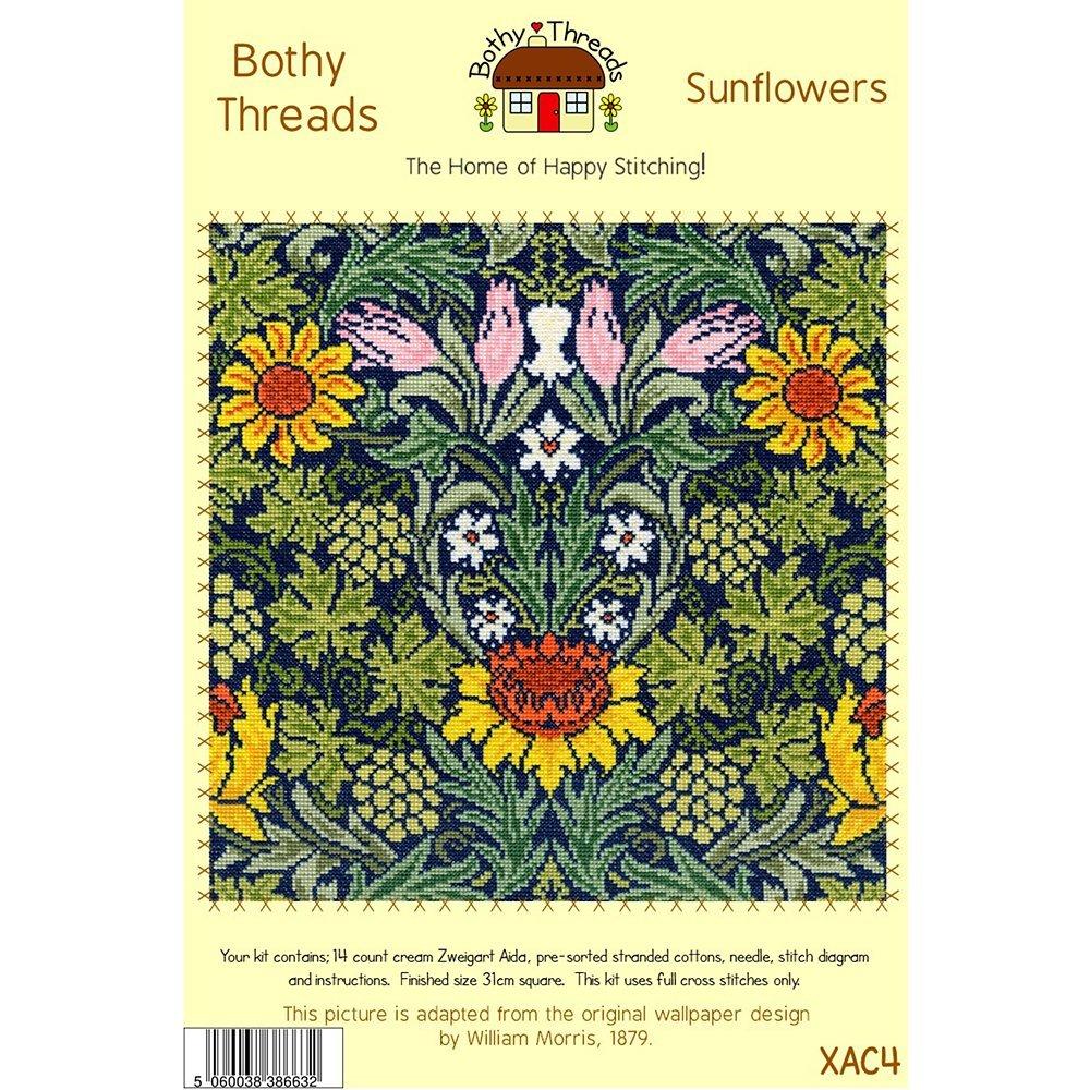 Bothy Threads William Morris Sunflower cross stitch kit 31cm, imported from the UK