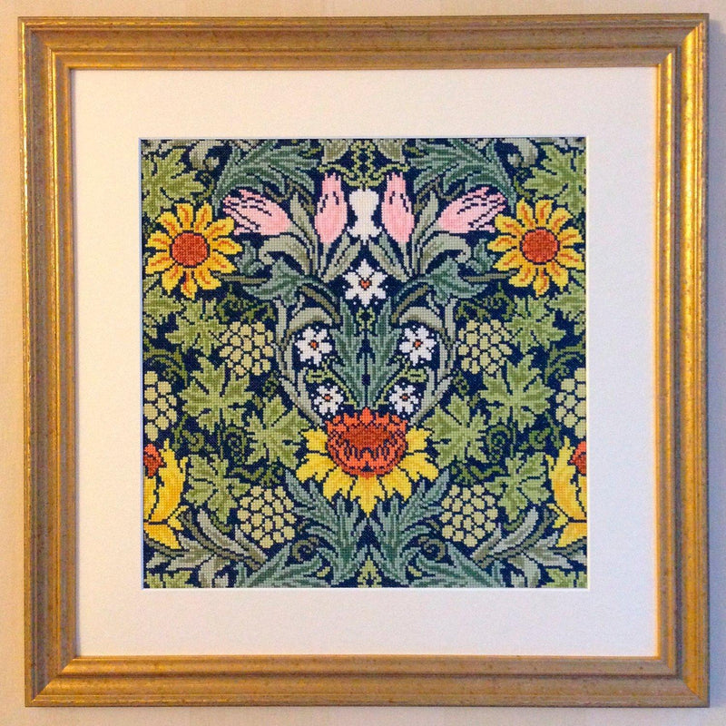 Bothy Threads William Morris Sunflower cross stitch kit 31cm, imported from the UK