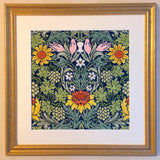 Bothy Threads William Morris Sunflower cross stitch kit 31cm, imported from the UK