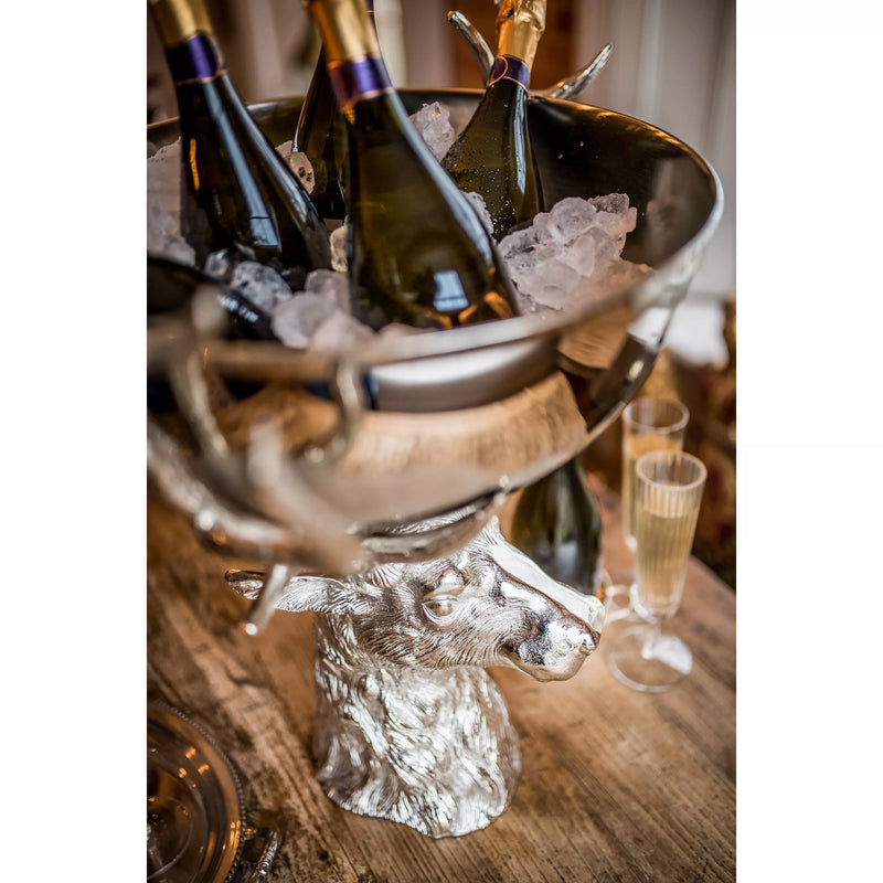 Culinary Concepts large stag head wine bowl silver, imported from the UK