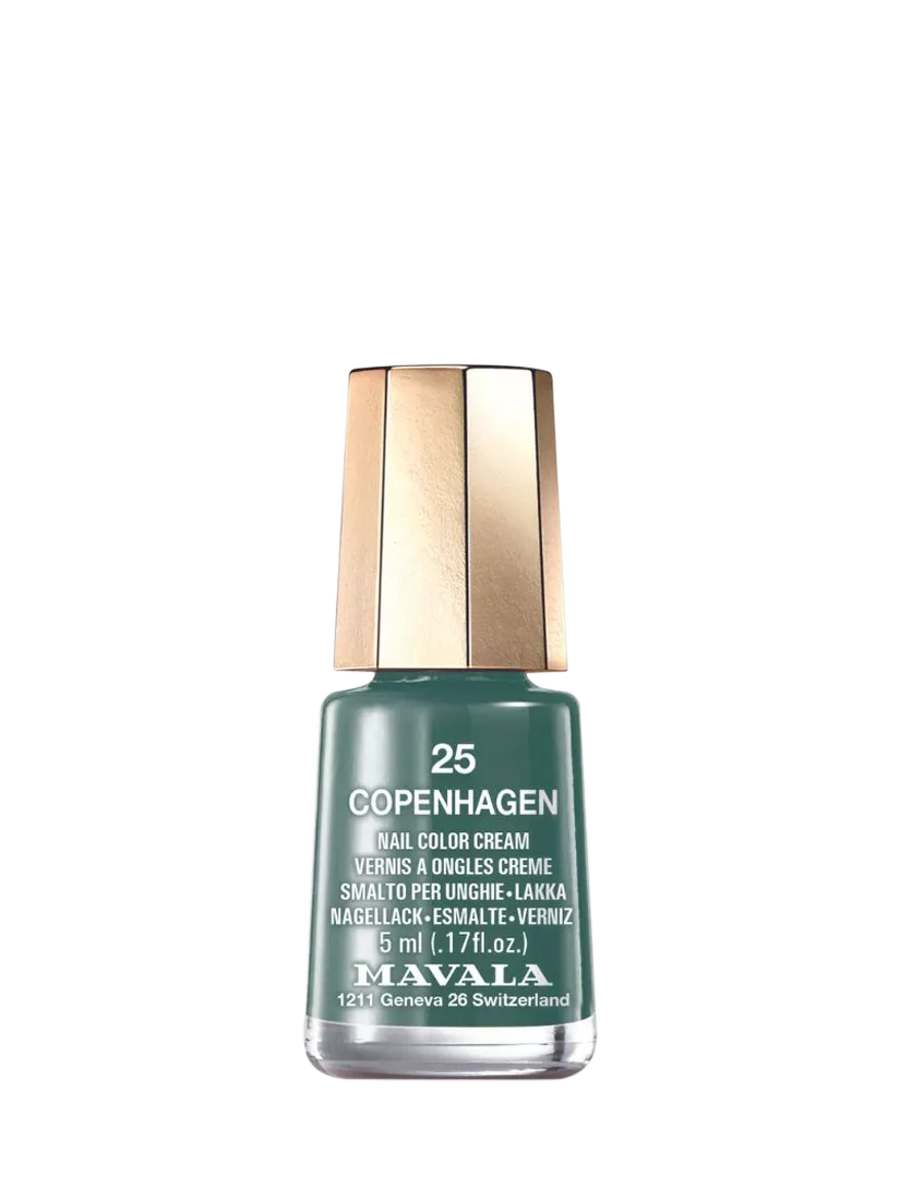 Mavala nail colour collection with autumnal and shimmer shades in small bottles, imported from the UK