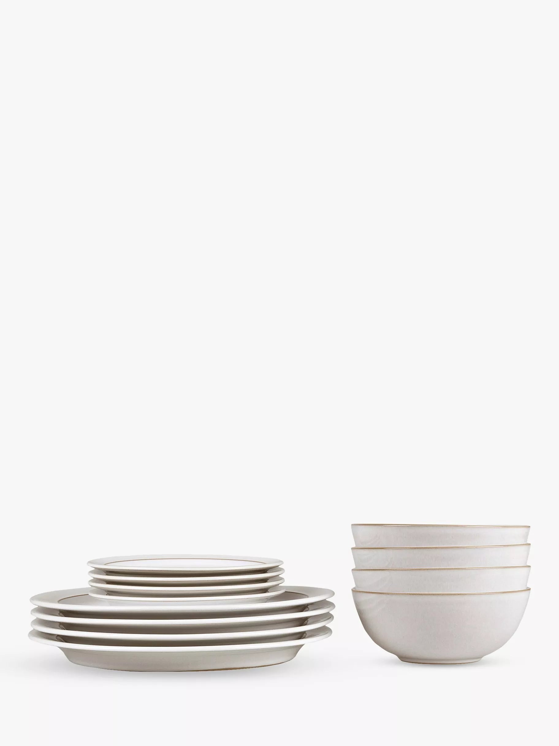 Denby stoneware dinnerware set in Canvas design, 12 piece - British product