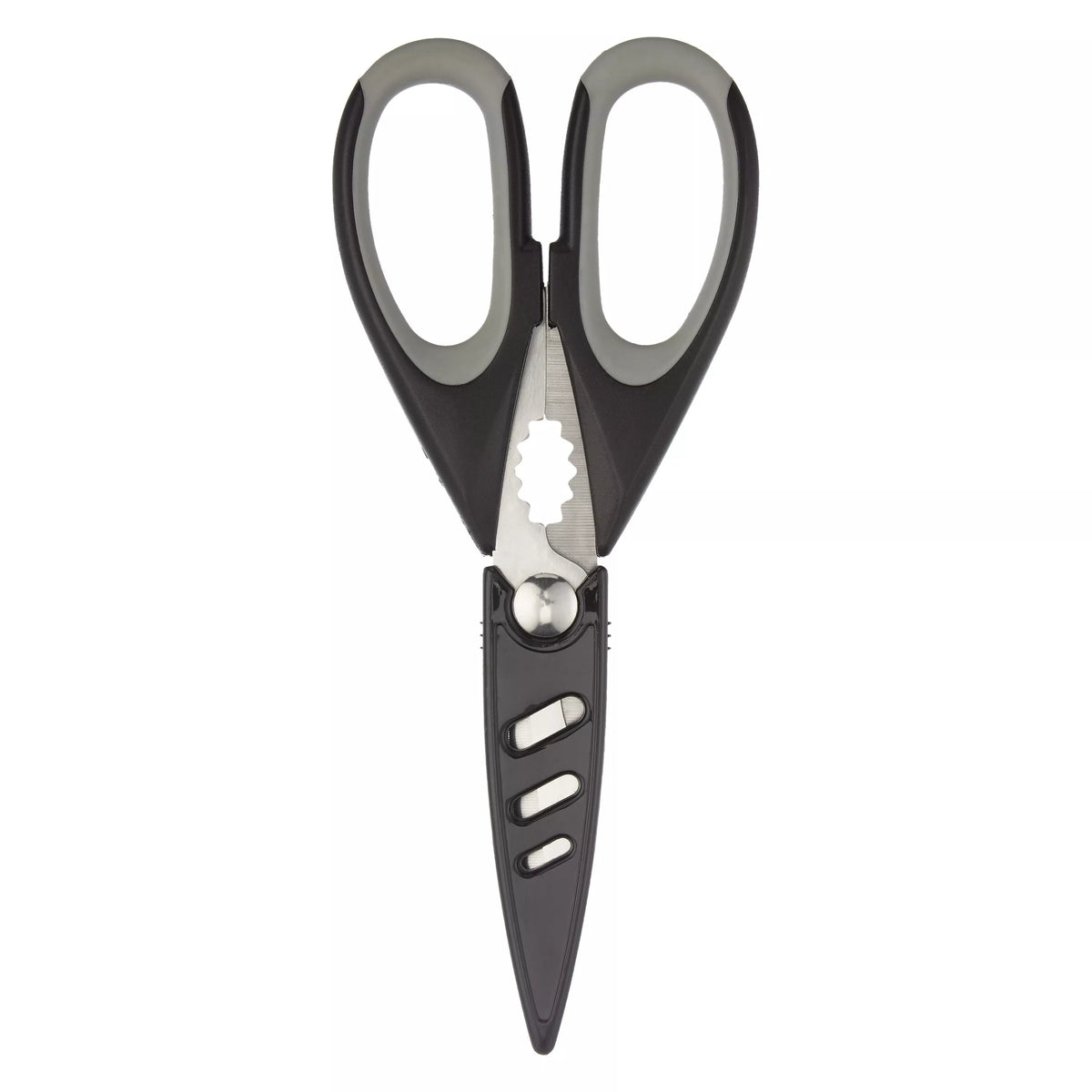John Lewis stainless steel kitchen scissors black grey, imported from the UK