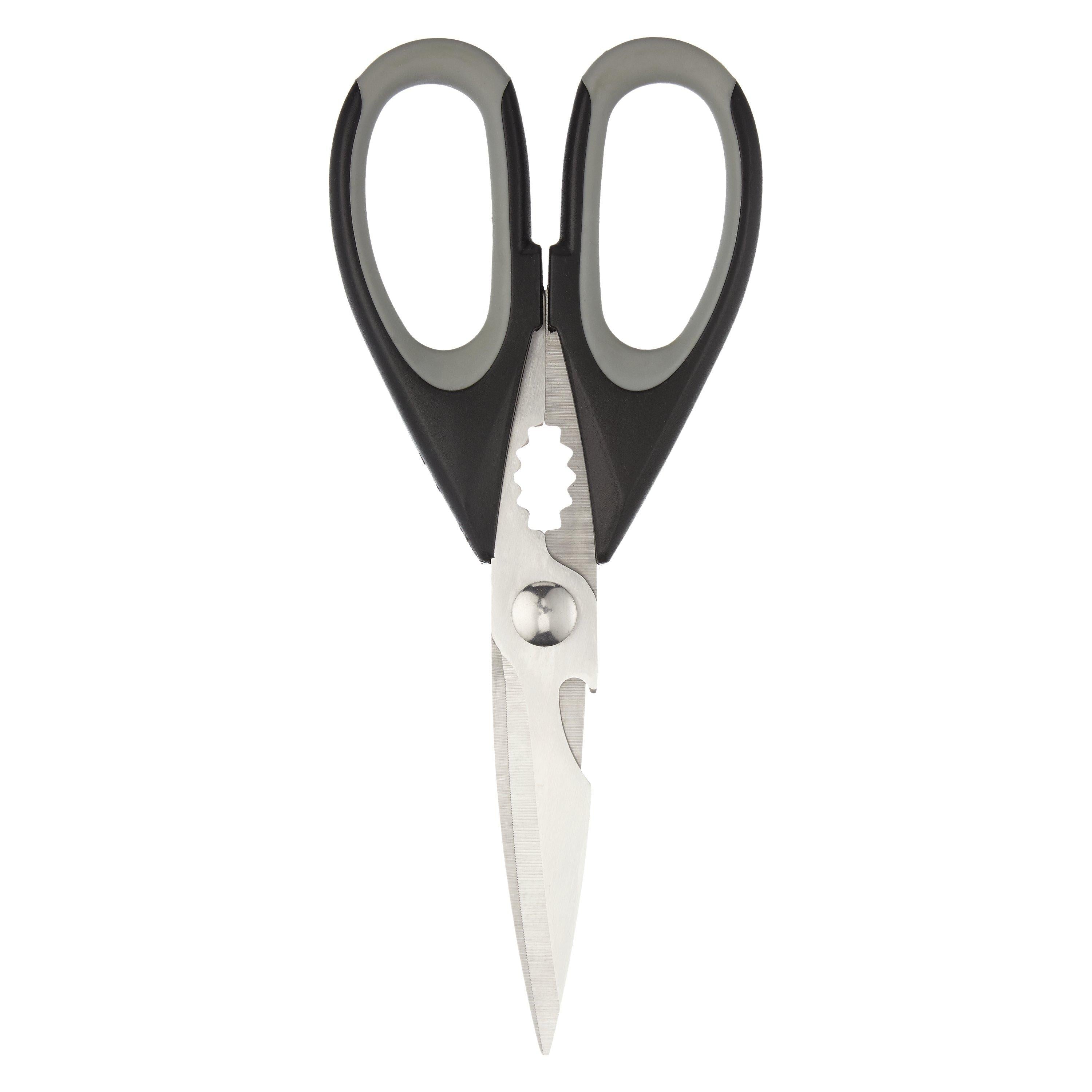 John Lewis stainless steel kitchen scissors black grey, imported from the UK