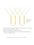 IBB vertical bar initial pendant necklace 9ct gold, UK version