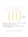 IBB vertical bar initial pendant necklace 9ct gold, UK version
