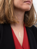 IBB vertical bar initial pendant necklace 9ct gold, UK version