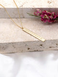 IBB vertical bar initial pendant necklace 9ct gold, UK version