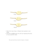 IBB 9ct gold disc initial bracelet, imported from the UK